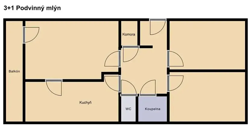 Prodej bytu 3+1, Praha - Libeň, Podvinný mlýn, 78 m2