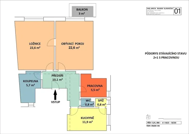 Prodej bytu 2+1, Brno, Příční, 80 m2