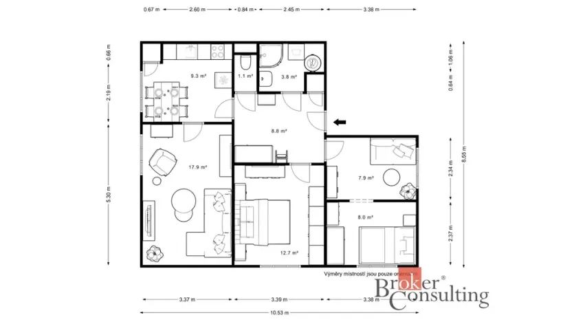 Prodej bytu 4+1, Nová Ves, 70 m2