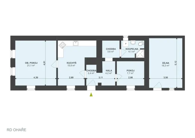 Prodej rodinného domu, Ohaře, 77 m2