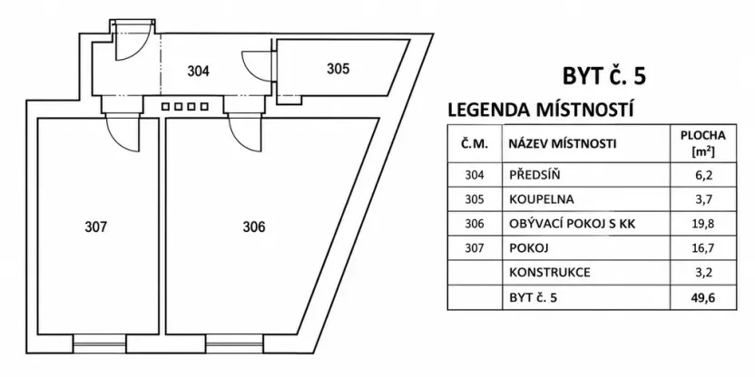 Pronájem bytu 2+kk, Praha - Libeň, Sokolovská, 49 m2