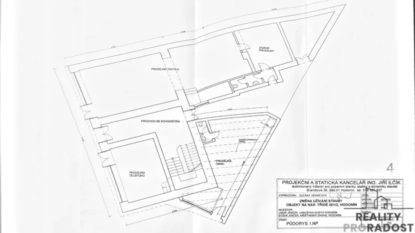 Pronájem obchodního prostoru, Hodonín, Národní třída, 121 m2