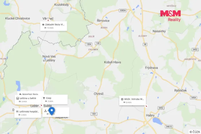 Pronájem bytu 2+1, Leština u Světlé - Štěpánov, 64 m2