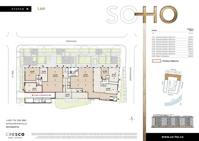 Pronájem obchodního prostoru, Praha - Holešovice, V háji, 144 m2