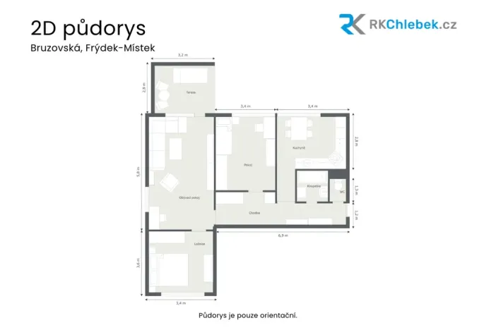 Prodej bytu 3+1, Frýdek-Místek, Bruzovská, 79 m2