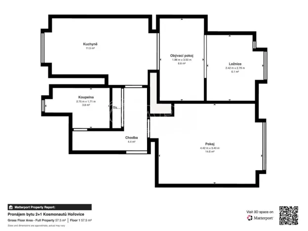 Pronájem bytu 2+1, Hořovice, Kosmonautů, 57 m2