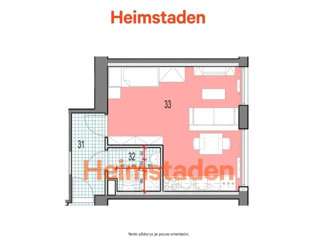 Pronájem bytu 1+kk, Havířov - Město, Národní třída, 24 m2
