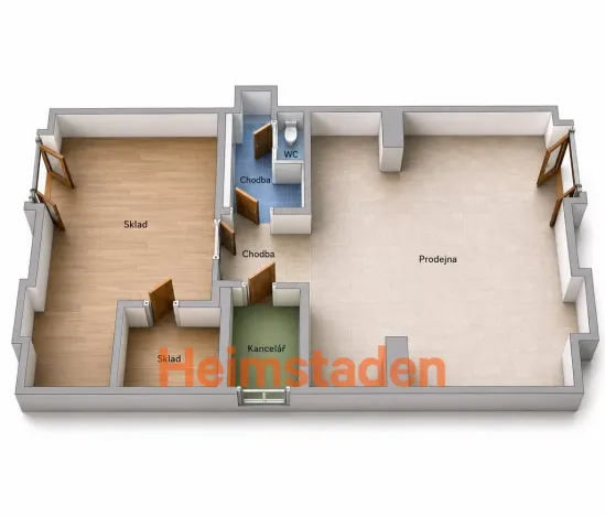 Pronájem kanceláře, Havířov - Město, Hlavní třída, 81 m2