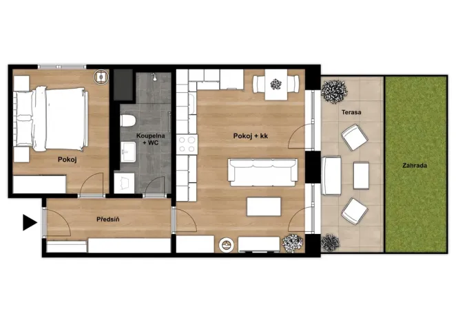 Pronájem bytu 2+kk, Praha, Haenkeho, 43 m2