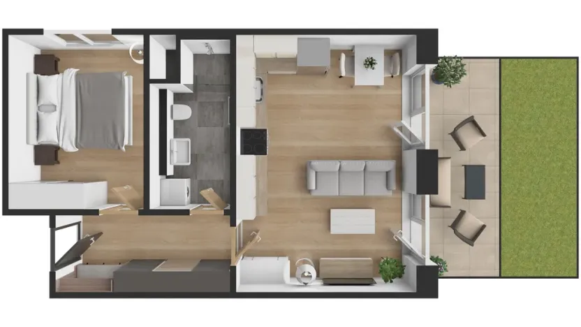 Pronájem bytu 2+kk, Praha, Haenkeho, 43 m2