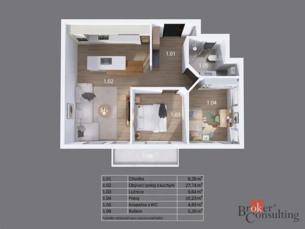 Pronájem bytu 3+kk, Vochov, 66 m2