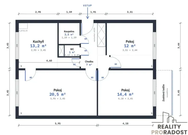Prodej bytu 3+1, Trutnov, Zvonková, 74 m2