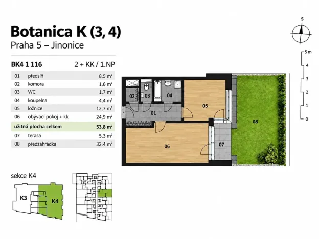 Prodej bytu 2+kk, Praha - Jinonice, Pod stolovou horou, 54 m2
