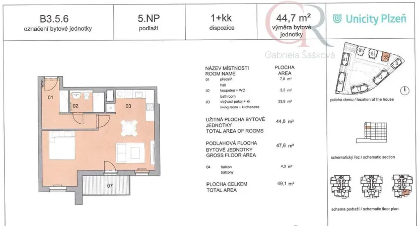 Pronájem bytu 1+kk, Plzeň - Jižní Předměstí, Inženýrská, 50 m2