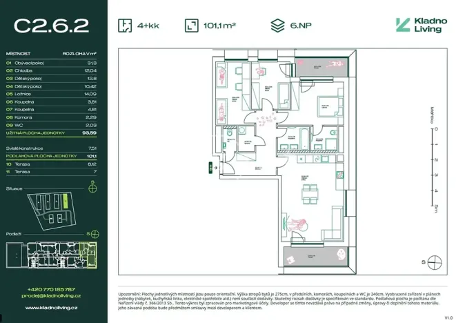 Prodej bytu 4+kk, Kladno, Pražská, 94 m2