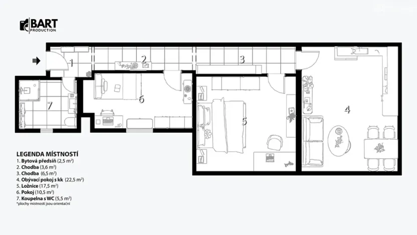 Prodej bytu 3+kk, Brno, Tišnovská, 73 m2