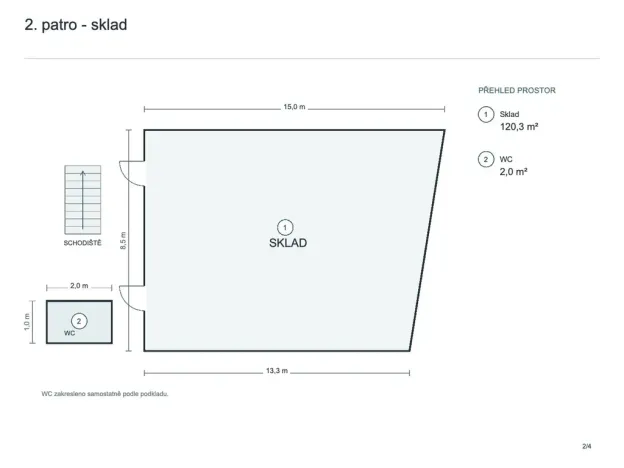 Pronájem skladu, Praha - Písnice, Putimská, 537 m2