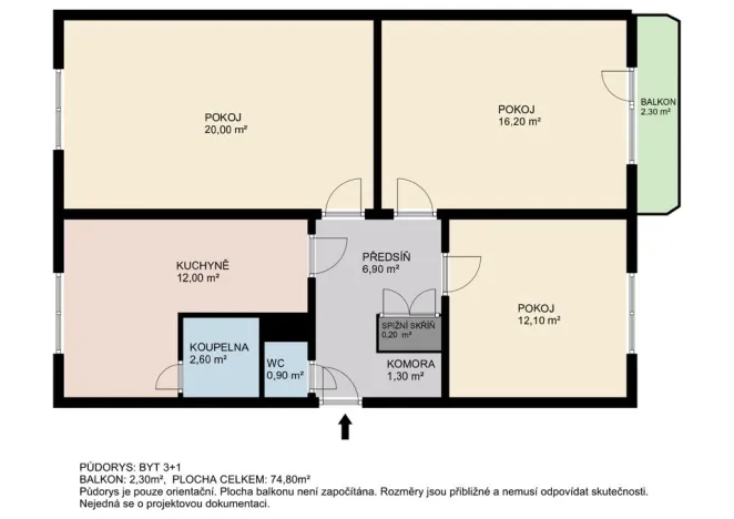 Prodej bytu 3+1, Blansko, Jasanová, 75 m2