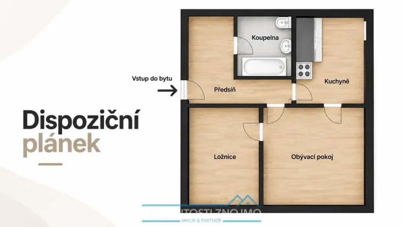 Pronájem bytu 2+1, Znojmo, Pražská, 56 m2