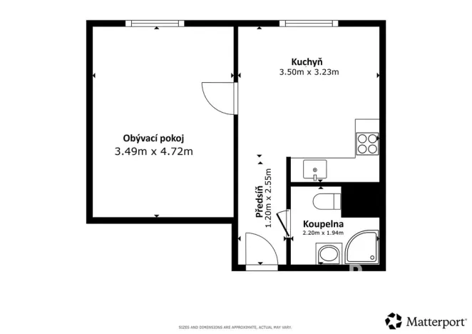 Pronájem bytu 1+1, Ústí nad Labem - Severní Terasa, Kmochova, 33 m2