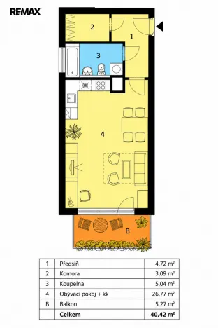 Pronájem bytu 1+kk, Praha - Hostavice, U Hostavického potoka, 40 m2