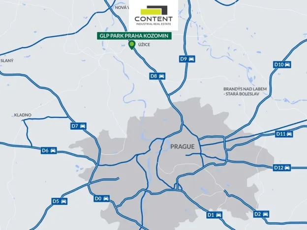 Pronájem skladu, Kozomín, 7600 m2