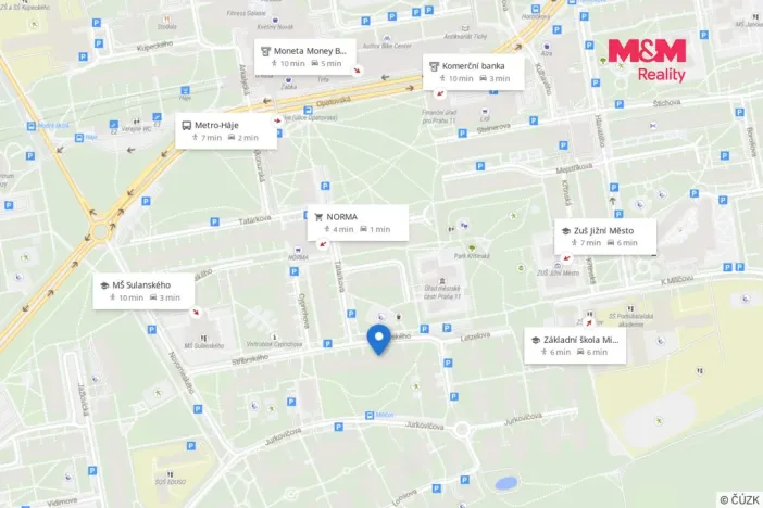 Prodej bytu 2+kk, Praha - Háje, Stříbrského, 42 m2