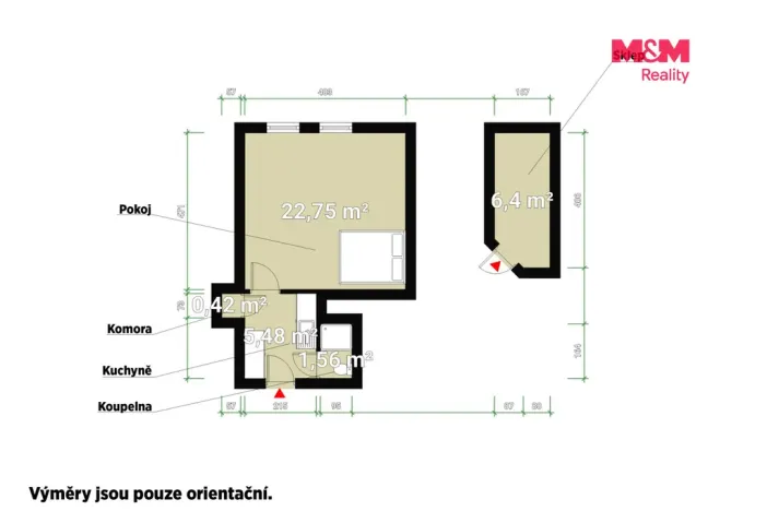 Prodej bytu 1+kk, Plzeň - Lobzy, Rokycanská, 30 m2