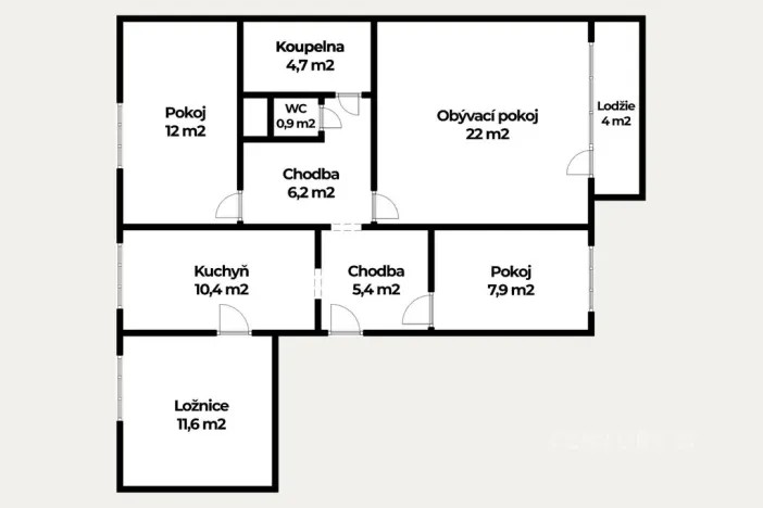 Prodej bytu 4+1, Chlumec, Vyklická, 81 m2