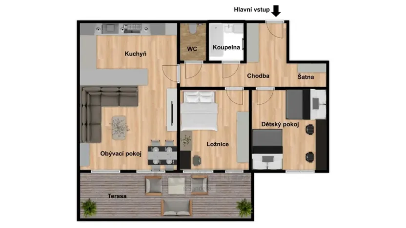 Prodej bytu 3+kk, Včelná, Pod Tratí, 72 m2