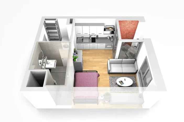 Pronájem bytu 1+kk, Praha - Smíchov, U Lihovaru, 28 m2