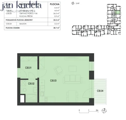 Pronájem bytu 1+kk, Brno, Střední, 35 m2
