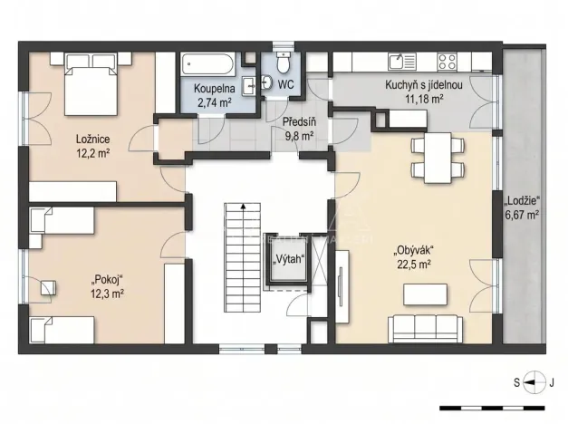 Prodej bytu 3+kk, Praha - Bohnice, Štětínská, 71 m2