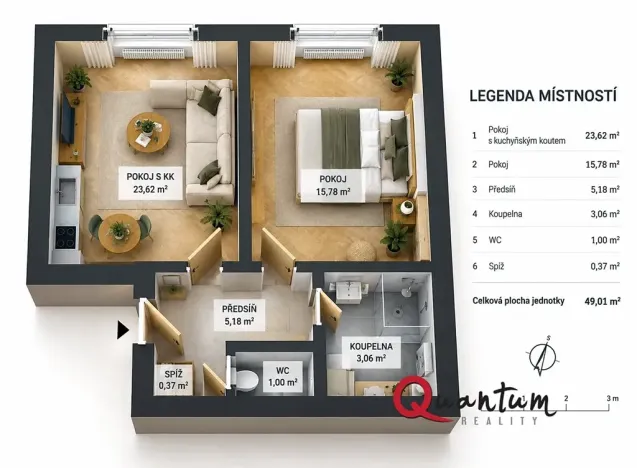 Prodej bytu 2+kk, Praha - Nusle, Na výsledku I, 49 m2