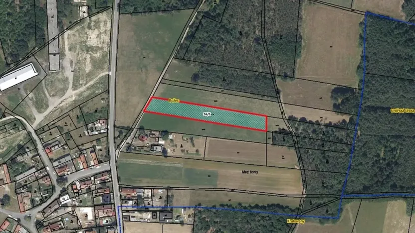 Prodej pozemku, 4200 m², Krakovany, Božec