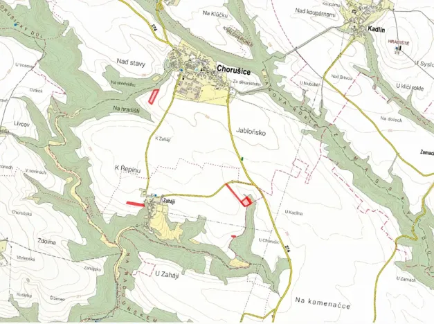 Prodej pole, Chorušice, 17218 m2