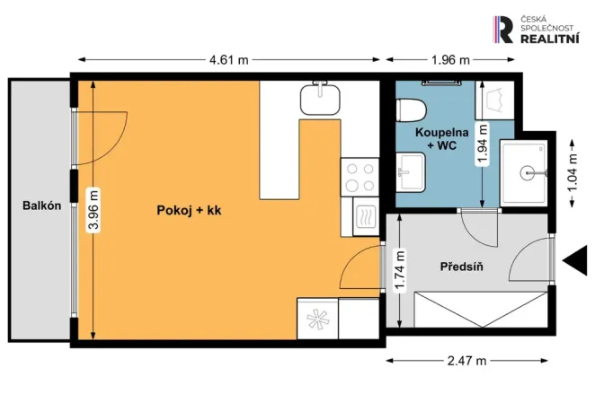 Pronájem bytu 1+kk, Kladno - Dubí, Ke křížku, 36 m2