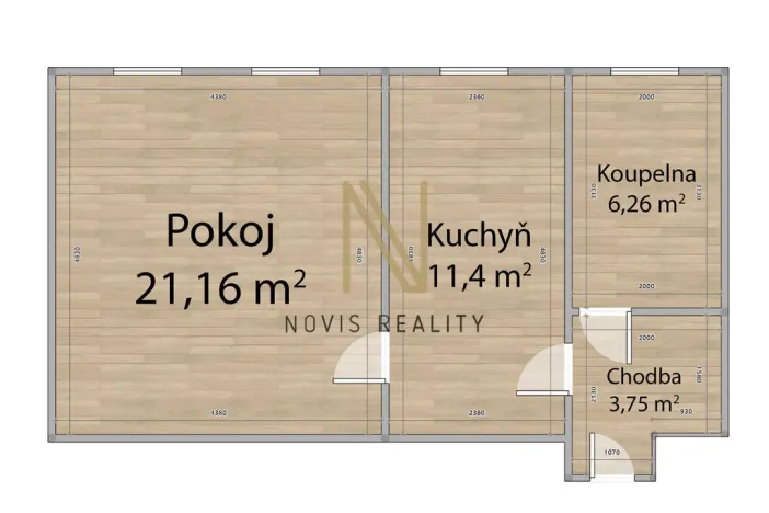 Pronájem bytu 1+1, Plzeň, Plzenecká, 42 m2