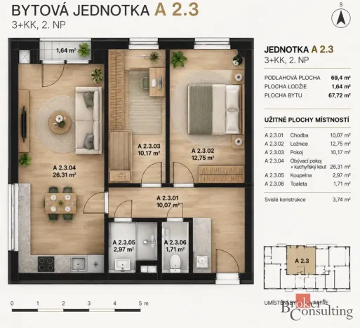 Pronájem bytu 3+kk, Velké Hamry, 67 m2