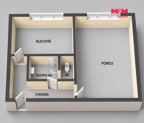 Prodej bytu 1+1, Jirkov, Mládežnická, 39 m2