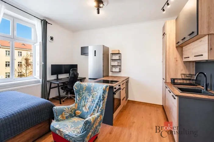 Prodej bytu 1+kk, Praha - Vinohrady, Na Folimance, 28 m2