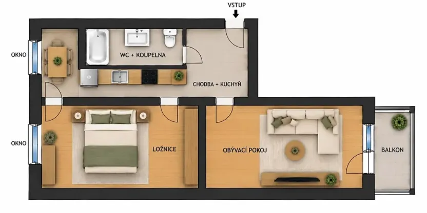 Prodej bytu 2+1, Lovosice, Osvoboditelů, 62 m2