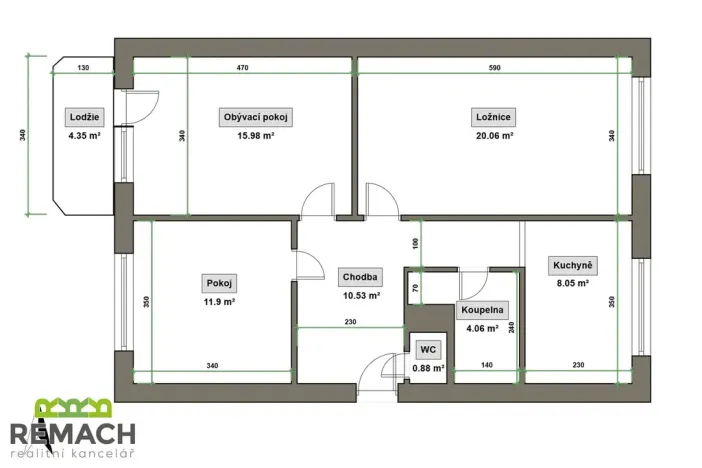Pronájem bytu 3+1, Uherské Hradiště, Na Rybníku, 75 m2
