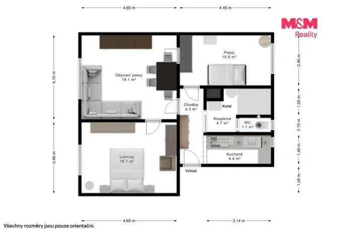 Prodej bytu 3+1, Nýrsko, Československých legií, 71 m2