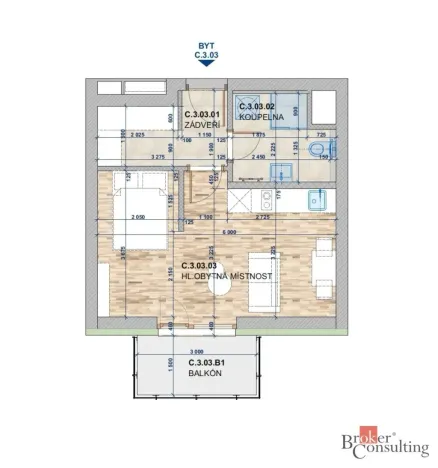 Prodej bytu 1+kk, Vyškov - Vyškov-Předměstí, Hybešova, 33 m2
