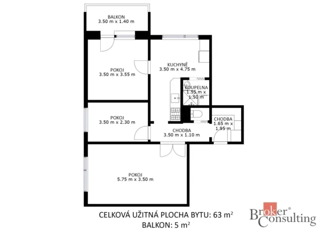 Prodej bytu 3+1, Bzenec, Sokolská, 63 m2