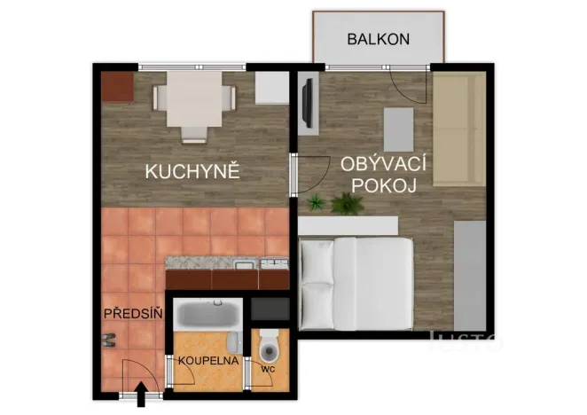 Prodej bytu 1+1, Písek - Budějovické Předměstí, Harantova, 36 m2