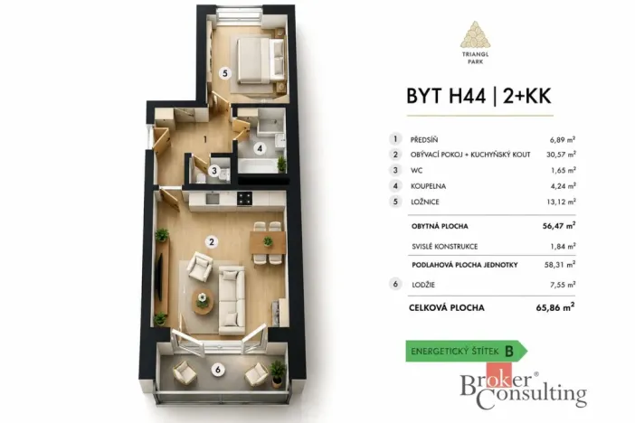 Pronájem bytu 2+kk, Plzeň - Jižní Předměstí, Železná, 56 m2