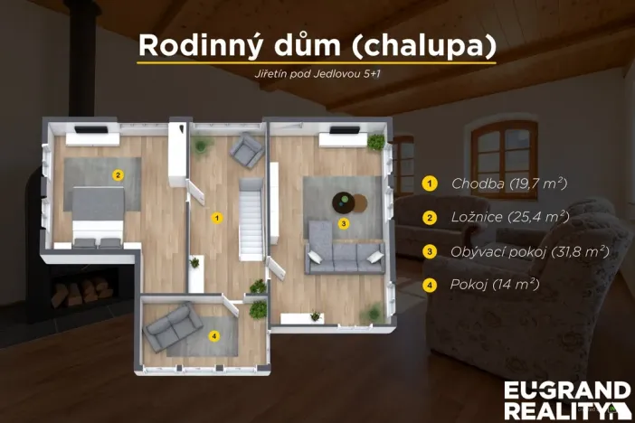 Prodej rodinného domu, Jiřetín pod Jedlovou, Nádražní, 104 m2