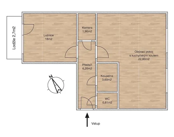 Prodej bytu 2+kk, Jedovnice, Na Kopci, 58 m2